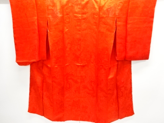 JAPANESE KIMONO / ANTIQUE JUBAN / SILK / WOVEN DRUM & CRANE
